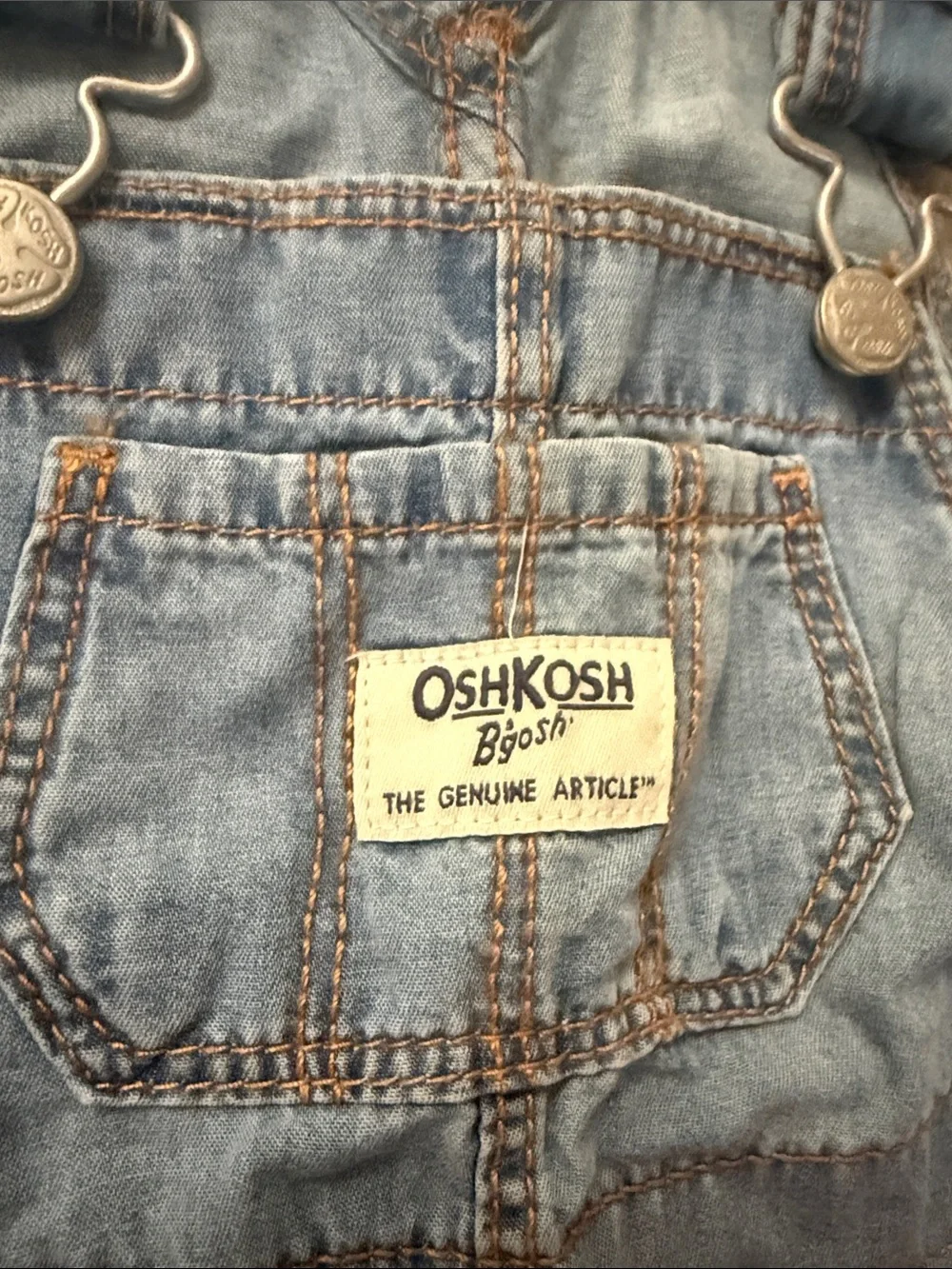 OshKosh B'gosh Denim Bib Overalls with Red Bandana Skirt